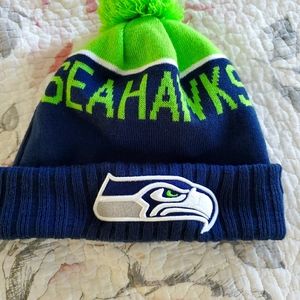 Seattle Seahawks New Era Cuffed Knit Hat with Pom
